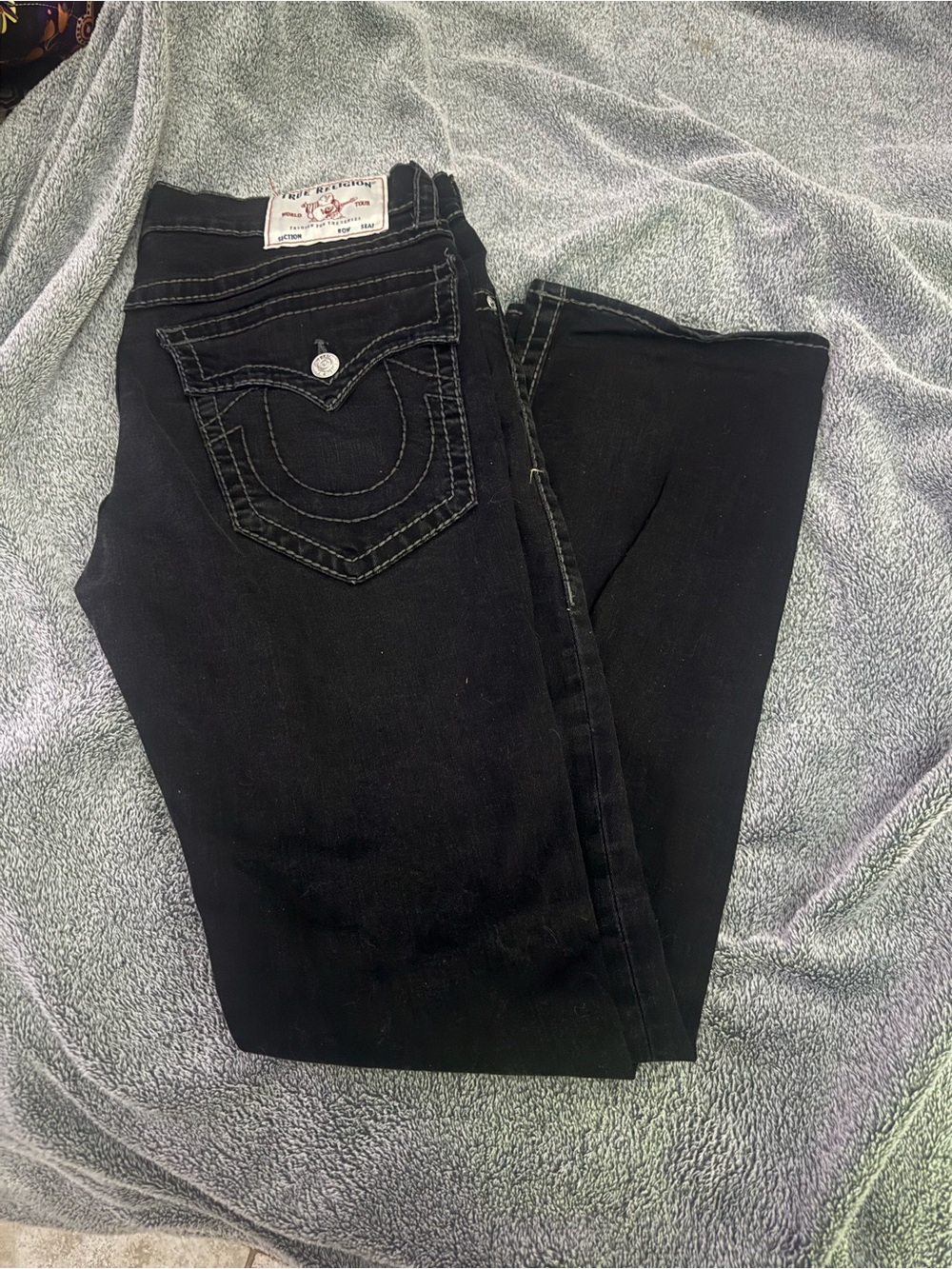 True religion men’s black straight leg  jeans